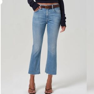 Citizens Of Humanity Jeans 27 Isola High Rise Cropped Bootcut Raw Hem Fray